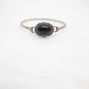RRJ Sterling Silver Native American Onyx Bracelet